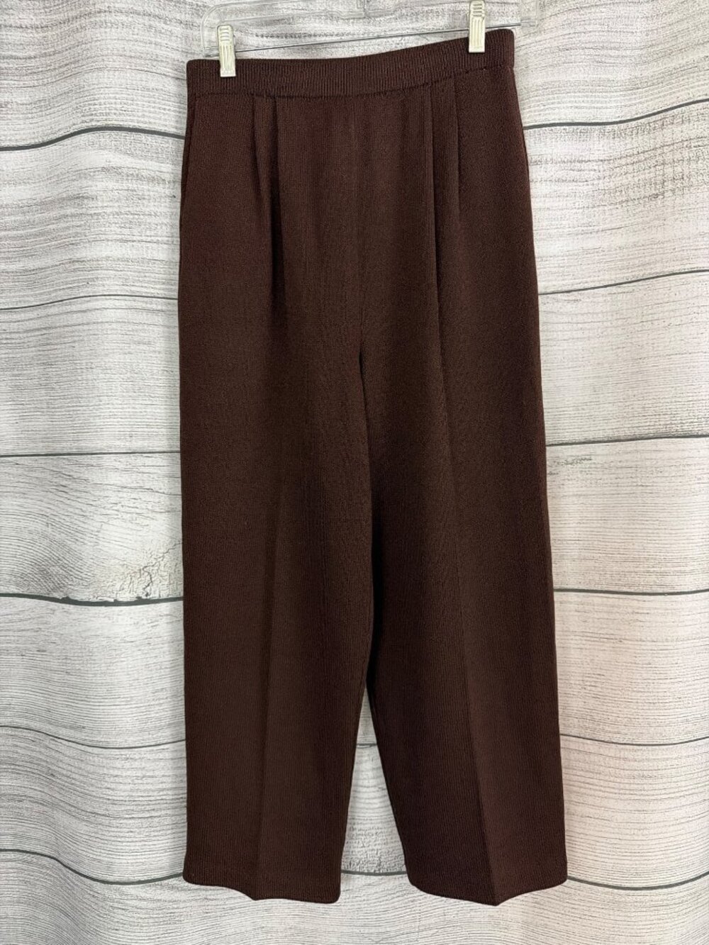 St. John Collection By Marie Gray Santana Brown Knit Pants Size 6